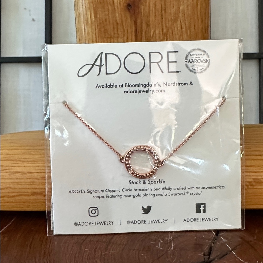 Adore Rose Gold Necklace with Swarovski Crystal NEW